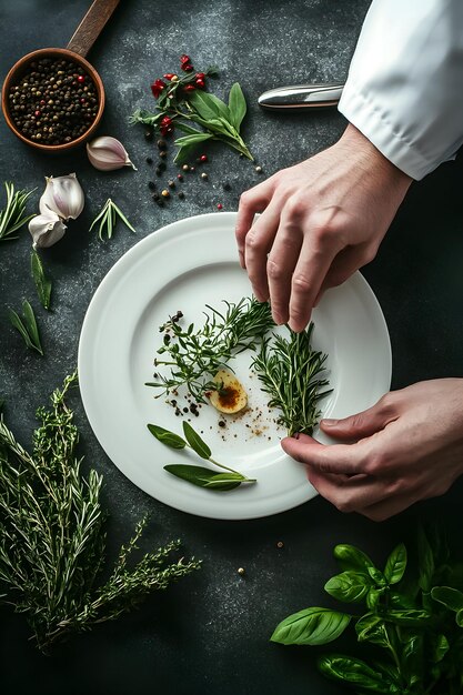 Szef kuchni przygotowuje danie